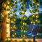 Aigostar Lichtervorhang Solar 3M+1M*1M 70 LED Künstlicher Efeu Lichterkette IP65 Grüne Blatt lichter, 8 Modi Lichterkettenvorhang für Garten Balkon Zaun Hochzeit Party Schlafzimmer, Warmweiß