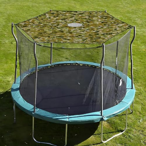 Trampolin Sonnenschutz Abdeckung, Ø183 244 305 366 427 488cm Trampolin Sonnenschutznetz Für 6 Stangen, TrampolinOutdoor Überdachung Zeltabdeckung UV-geschützte