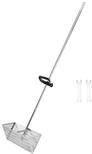 Rastrillo para pulgas de Arena con Mango Largo de 140 cm, colador de Arena de Playa de Acero Inoxidable extraíble para la Playa de Pesca