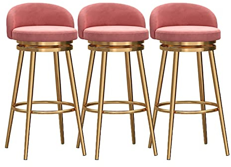 Drehbarer Barhocker in Barhöhe mit Rückenlehne(3pcs - Pink)