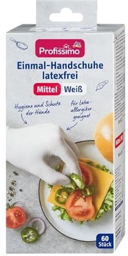 Generisch Profissimo Einmalhandschuhe, Puderfrei, Naturlatex (Mittel Weiß, Latexfrei)