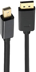 DUSTEWQ Ersatz Mini DisplayPort-zu-DisplayPort-Kabel, Mini-DP (Thunderbolt-kompatibel) zu DP-Kabel (männlich zu männlich) goldverzinnt, 4K@60Hz 2K@144Hz (6 Fuß)