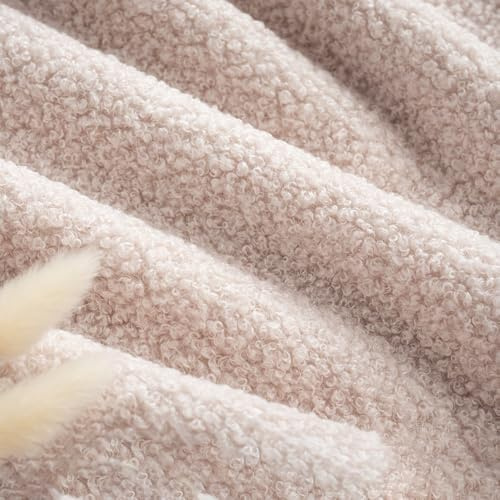 Aniyan Bouclé Stoff Polsterstoff Meterware – Weicher Teddy Stoff 148cm Breite – Möbelstoff für Nähen, Dekoration, Kissen, Kleidung & DIY Projekte (1m Aprikose)