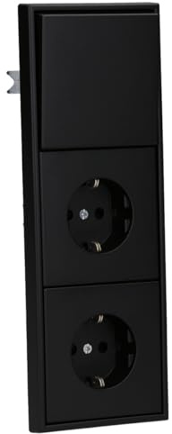 JUNG Serie LS Schalter + 2x Steckdosen Safety Set Graphitschwarz Matt | mit 506U Wippschalter Universal, 2x LS1520KISWM SCHUKO Steckdosen m. Berührungsschutz, LS990SWM Wippe, LS983SWM Rahmen 3-fach