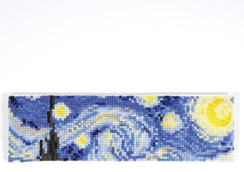 DMC Lesezeichen Kreuzstich Stickpackung Die Starre Nacht, Vincent Van Gogh, Zählmuster, 15x30cm
