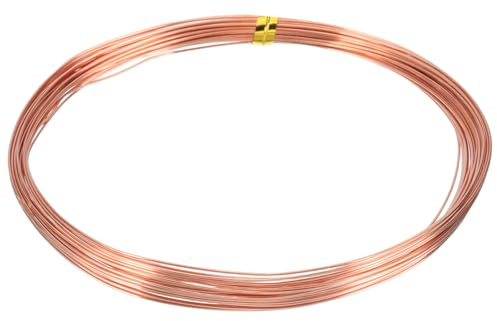 QUARKZMAN 99,9% Massiv Blanker Kupferdraht, Weicher Reiner Kupfer Basteldraht 30 Fuß 24 Gauge (0,5mm) Für Basteln Schmuckherstellung Elektrokulturgarten (9m)