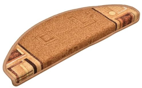 Owoxanthellate Selbstklebende Stufenmatten 15er Set Treppenteppich Beige 65x21x4 cm Rutschhemmend Schalldämmend Waschbar für Wohnzimmer Flur und Schlafzimmer
