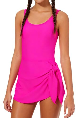 Robe de bain sans manches pour adolescentes – Cache-maillot de bain fin et doux avec nœud froncé – Maillot de bain solide et doux à bretelles larges à séchage rapide