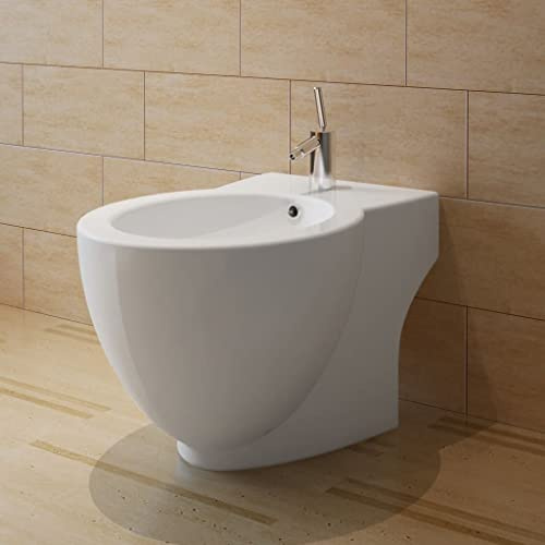 Solivagant Runder Bidetständer Weiß Hochwertige Keramik, Heimwerkerbedarf,Sanitärbedarf,Sanitärkeramik Armaturen,Toiletten Bidets,Bidets, 21.7 kg-140665