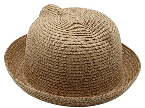 ZWWAAZHF Chapeau de paille parent-enfant pour chapeau de soleil, oreilles de chat, pêcheur, paille, convient pour un anniversaire en plein air