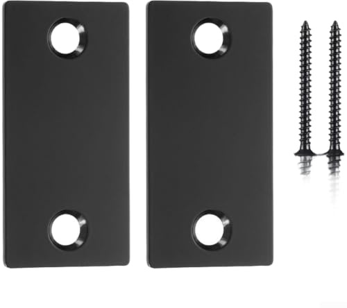 Door Lock Fixing Plate 2 Set Stainless Steel Hole Filler Plate Deadbolt Cover Plate Reinforced Latch Repair UK Sizes(Round Silver)