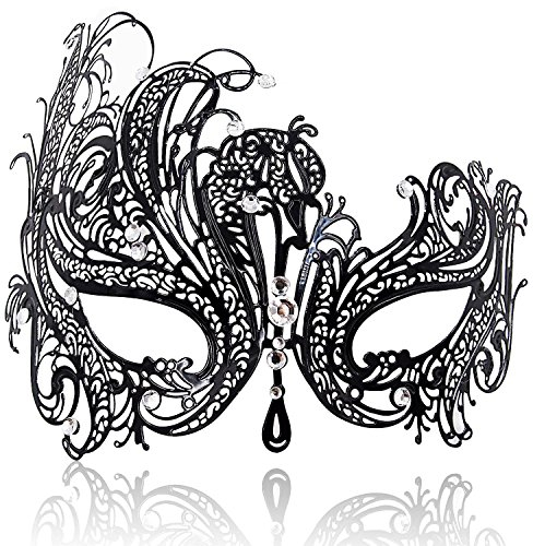 FaceWood Maskerade Maske für Frauen Ultraleichte Metallmaske Glänzende Metall Strass Venezianische Hübsche Party Abend Prom Ball Maske, 1, Fit of all