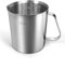 Newness Focus auf Edelstahl Newness Messbecher, 500 ml Messbecher, verbessert, 3 Arten von Markierungen, einschließlich ml, Oz und Tasse, Milchaufschäumbecher aus Edelstahl mit Markierung mit Griff