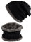 Harrys-Collection Damen & Herren 2 teiliges warmes Set Beanie und Loop Schlauch, Kopfgröße:Einheitsgröße, Farben:schwarz