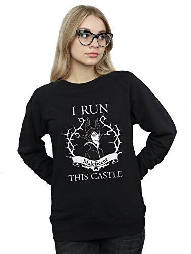 Disney Women's Maleficent I Run This Castle Sweatshirt Black X-Large