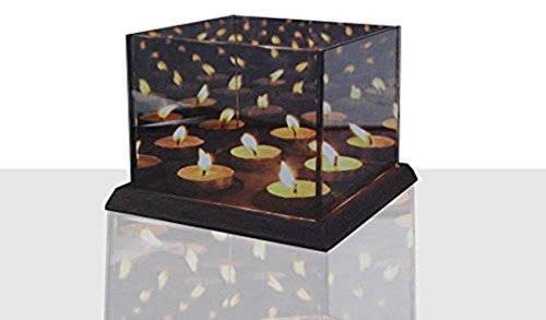 VETRO PORTA TEALIGHT 3D effetto per 4 TEALIGHT - Lanterna DADO effetto specchio