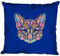 Fan-O-Menal Textilien Kissen Dekokissen mit Print - Katze Cat Mandala - 11682 versch. Farben Farbe Royal