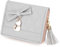 UTO Femme Filles Portefeuille Petit Porte-Monnaie à glissière avec Chat Mignon Pendentif en PU Cuir Gris