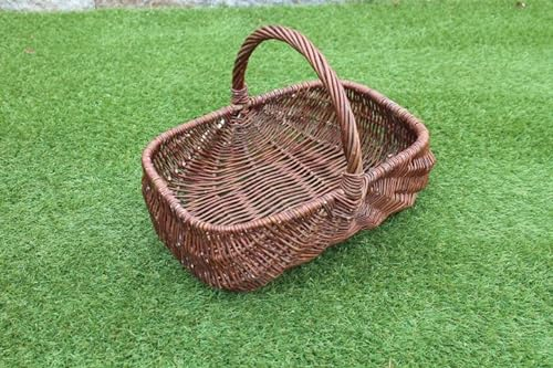 Erntekorb aus Weide Kartoffelkorb Einkaufskorb Weidenkorb Pilzkorb Weiden Blumenkorb (XXL)