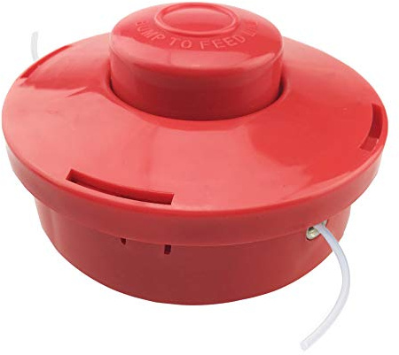 Yesmin Universal Gasoline Mower Replacement Head - Red Automatic Inlet Bump Feed Winding Wheel, Durable Rotary Tiller Grass Head Component
