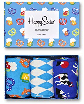 Happy Socks, bunt premium baumwolle Geschenkkarton 3 Paar Socken für Männer und Frauen, Bavaria Edition (36-40)
