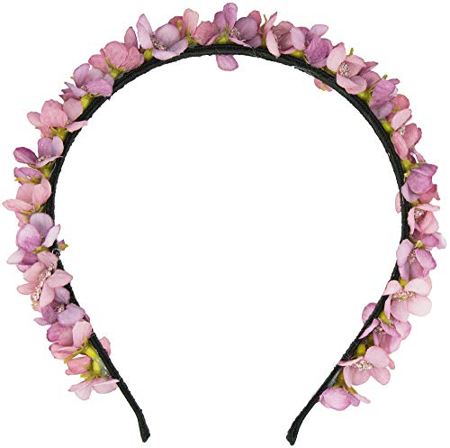 Blumen Haarreif Elfe - Farbauswahl - Kopfschmuck Haarschmuck Hochzeit Oktoberfest Dirndl Blumenmädchen Kirchweih (Altrosa, Einheitsgröße)