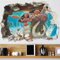CSCH Wandtattoo Kinderzimmer 3D-Effekt Moana Wandaufkleber Cartoon Film Vaiana Wandtattoo PVC Moana Maui Poster DIY Wallpaper Poster