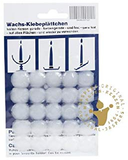 Haftplättchen, Wachsklebeplättchen Weiß, 24 Stück, Premium Kerzen von Jaspers Kerzen