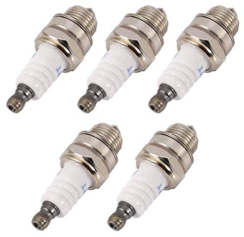 YUIP 5 Piezas Bujía de Encendido, Bujía Replacement Accessories L7T Dos Tiempos Multiherramienta Plástico ABS Cortadora Desbrozadora Soplador para La Motosierra Cortasetos Accesorios
