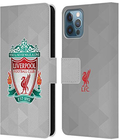 Head Case Designs Offizielle Liverpool Football Club Weiss Geometrisch 1 Crest 1 Leder-Wallet-Hülle Kompatibel mit Apple iPhone 12 / iPhone 12 Pro