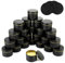 Quikobo Lata para Velas 24 Piezas (Negra), Envase para Velas, 135ml Envases Vacíos para Velas DIY Set, Tarros para Hacer Velas o Velones