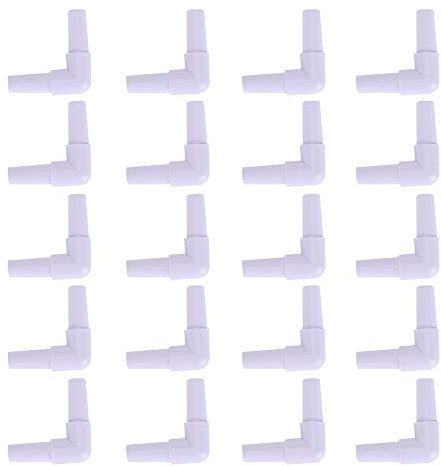 Raccords cannelés de tuyau en plastique, 20 pièces cannelure de tuyau 90 degrés L Coude à angle droit raccord union eau carburant Air Joints d'aquarium augmentant les connecteurs de tuyauterie de pomp
