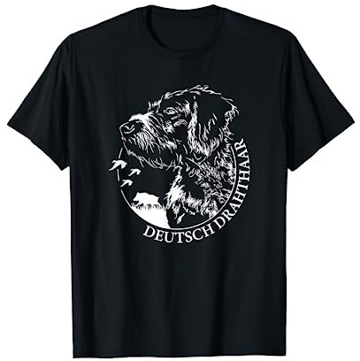 Deutsch Drahthaar Jagdhund Jäger Hundeportrait Jagd Hunde T-Shirt