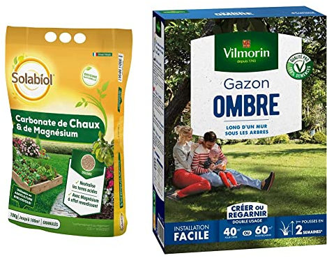 SOLABIOL SOCHAUX10 Carbonate De Chaux Et De Magnésium 10kg, Efficace & Vilmorin 4466514 Gazon Ombre, Vert, 1 kg
