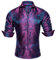 Barry.Wang Men Dress Shirt Silk Luxury Paisley Floral Long Sleeve Big and Tall Wedding Party Casual Business Formal Shirts Purple S-3XL