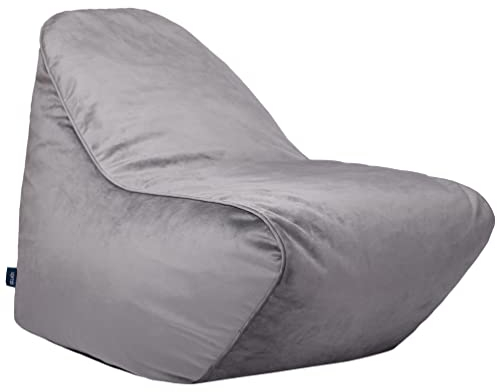 Loft 25 Sitzsack für Erwachsene & Kinder - Geeignet für Gaming oder Entspannen - Indoor Recliner Gamer Sitzsack,Bodenkissen, Liege Bean Bag mit EPS-Perlen Fulling (Samt-Gewebe, Schiefer)