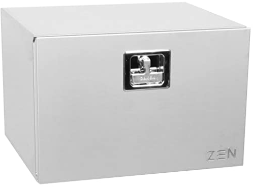 Edelstahl LKW Staukasten, Edelstahl matt 600 x 400 x 500 mm inkl. Daken Gasdruckfeder, Werkzeugkasten, Unterflurbox, Staukiste, Daken ZEN
