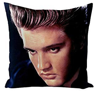 French Unicorn Kissenbezug, Motiv: berühmter Star Elvis Presley Sänger Musik Vintage 5 (40 x 40 cm)