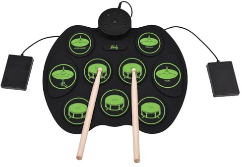 Btuty Electronic Drum Set - Touch Sensitive Digital Drive Drum Kit 9 Drum Pads 2 Pedals (No Speakers)