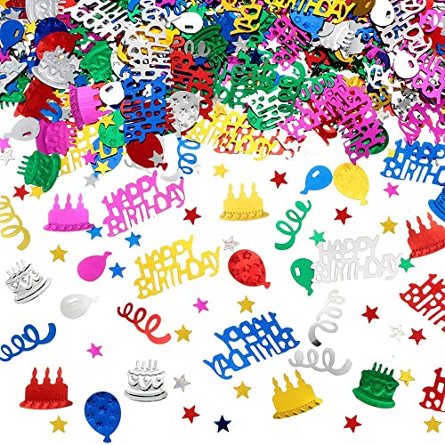 30g Konfetti Geburtstag Confetti Konfetti Tischdeko Hochzeitskonfetti Konfetti Tischkonfetti Pailletten HAPPY BIRTHDAY Konfetti Deko Tisch Geburtstag für Geburtstagsparty Dekoration(Mehrfarbig)