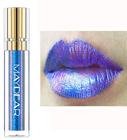 Maydear Chamäleon-Lippenstift, langlebiger, wasserfester, bunter, diamantschimmernder Lipgloss für Frauen und Mädchen, Make-up-Set