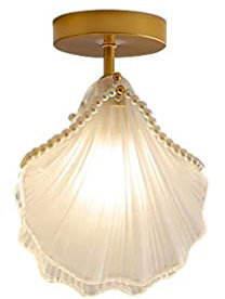 SXYSXYSXY Glas Deckenleuchten Kreativ Muschel Design Balkon Flurlampe Nordic Deckenlampe küchenlampen E14 Modern Klein Deckenbeleuchtung Eingang Gang Treppe Decken Licht 22 * 22cm