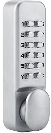 Wakects Serrure à code numérique, combinaison de 1 à 11 chiffres, mot de passe de sécurité, serrure sans clé codée avec loquet d'insertion et plaque arrière double fonction, argent