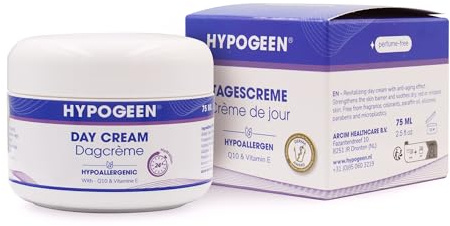 Hypogeen Tagescreme - Anti-Falten-Creme mit Hyralonsäure - Tagescreme gegen Hautalterung - hypoallergen - Creme für empfindliche Haut - creme für gereizte haut - feuchtigkeitsspendend - Tiegel 75ml