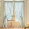 Freyamy Transparent Vorhänge 2er Set Voile Vorhang Grün Blumen Gardinen mit Rüsche Durchscheinend Landhaus Verdunkelungsgardine Wohnzimmer Schlafzimmer Fensterdekoration Vorhänge（B132xH241）