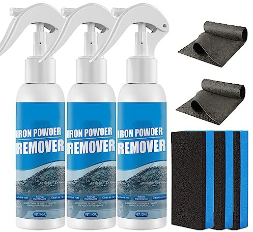 DINNIWIKL Ouhoe Iron Powder Remover, Ouhoe Car Rust Removal Spray, Car Rust Remover Spray, Metal Surface Chrome Paint Car Cleaning, Iron Powder Remover For Car (3Bottles,100ML)