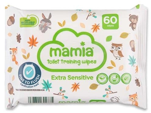 6x Mamia Toilet Training Wipes Extra Sensitive 60 Pack