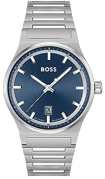 BOSS Analog Quarzuhr für Herren Kollektion Candor mit Edelstahlarmband