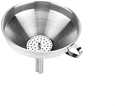 TREGOO Trichter Kitchen Accessory with Filter for Liquid Oil Easy Clean Wide Mouth Stainless Steel Funnel Transferring Removable Cooking Tools
