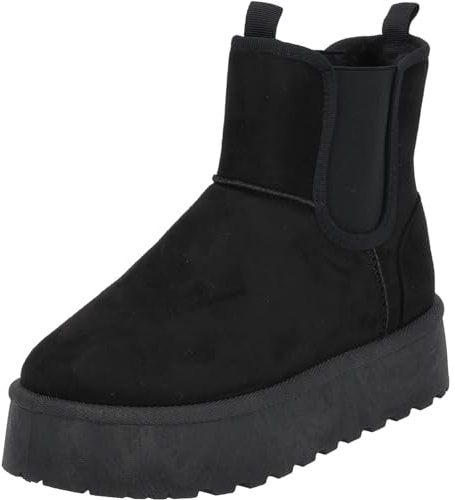Palado Winterstiefel Damen Gallo – modische Boots - warm gefütterte Stiefeletten - bequeme Stiefel Schwarz UK5,5 - EU38